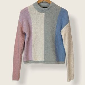 Wild Fable pastel striped fuzzy sweater S